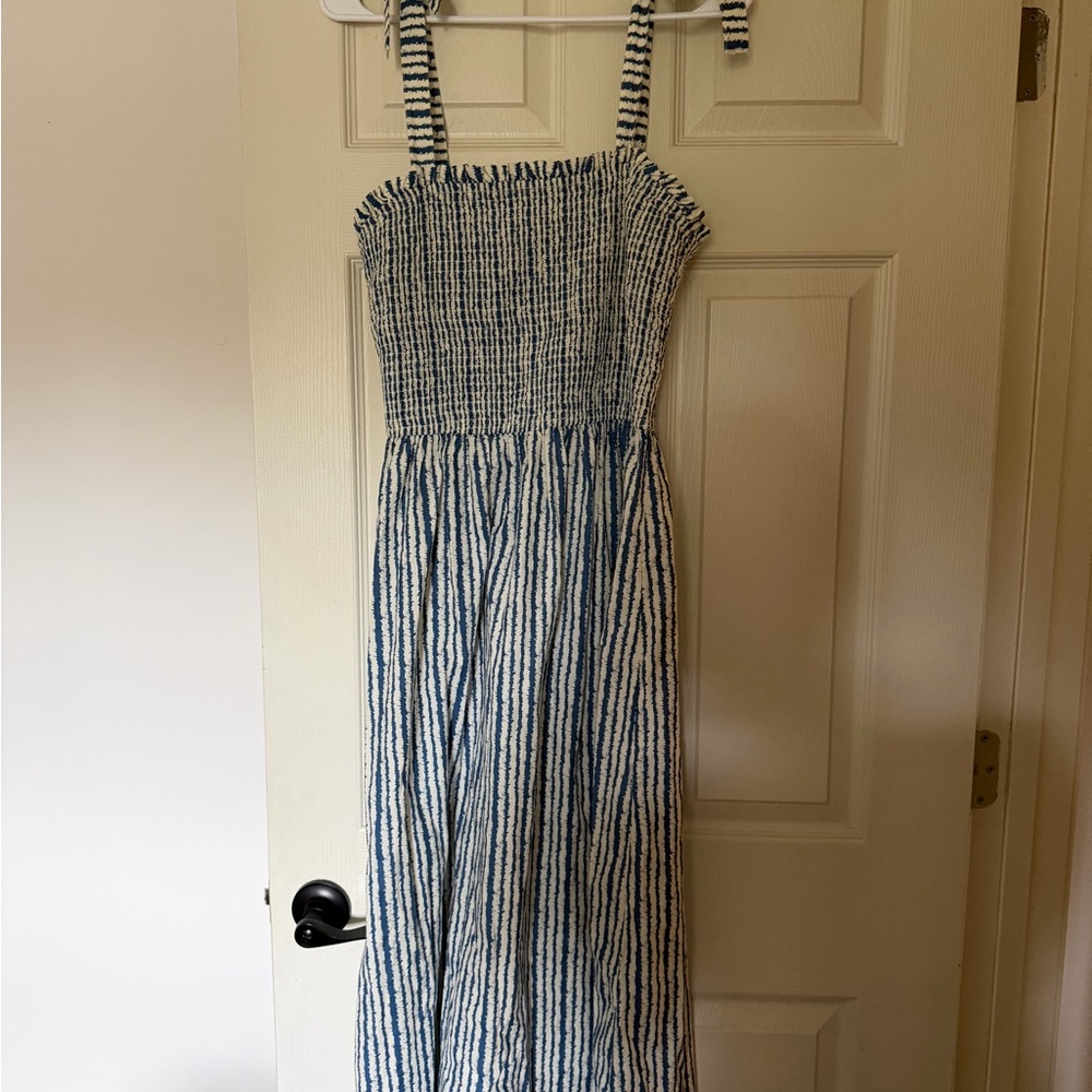 Bila Blue and White Striped Dress